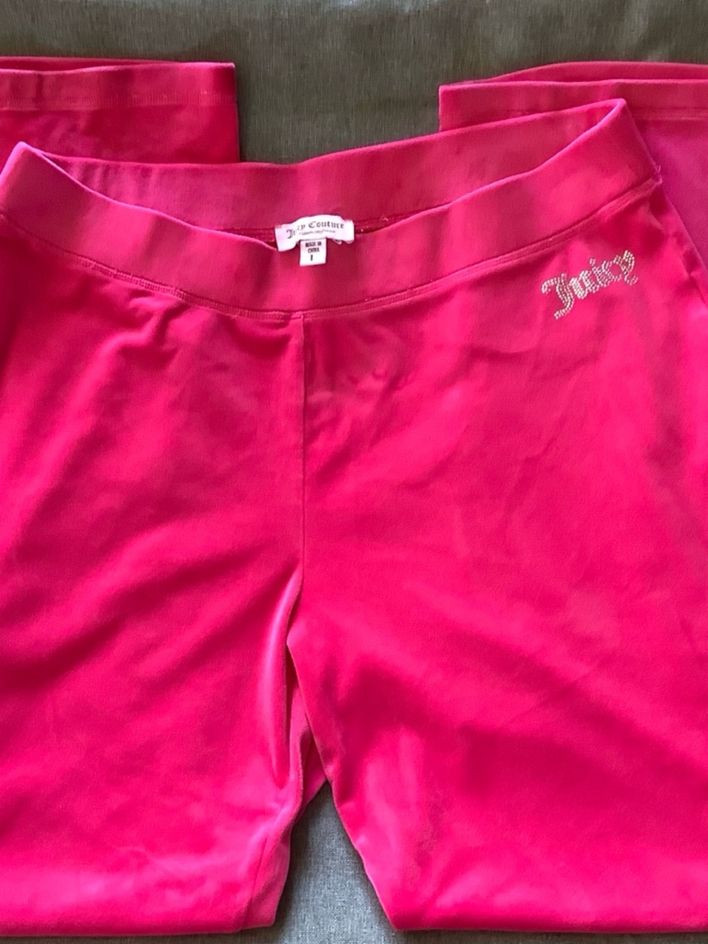 Juicy Couture Hot Pink Velour Rhinestone Logo Pants